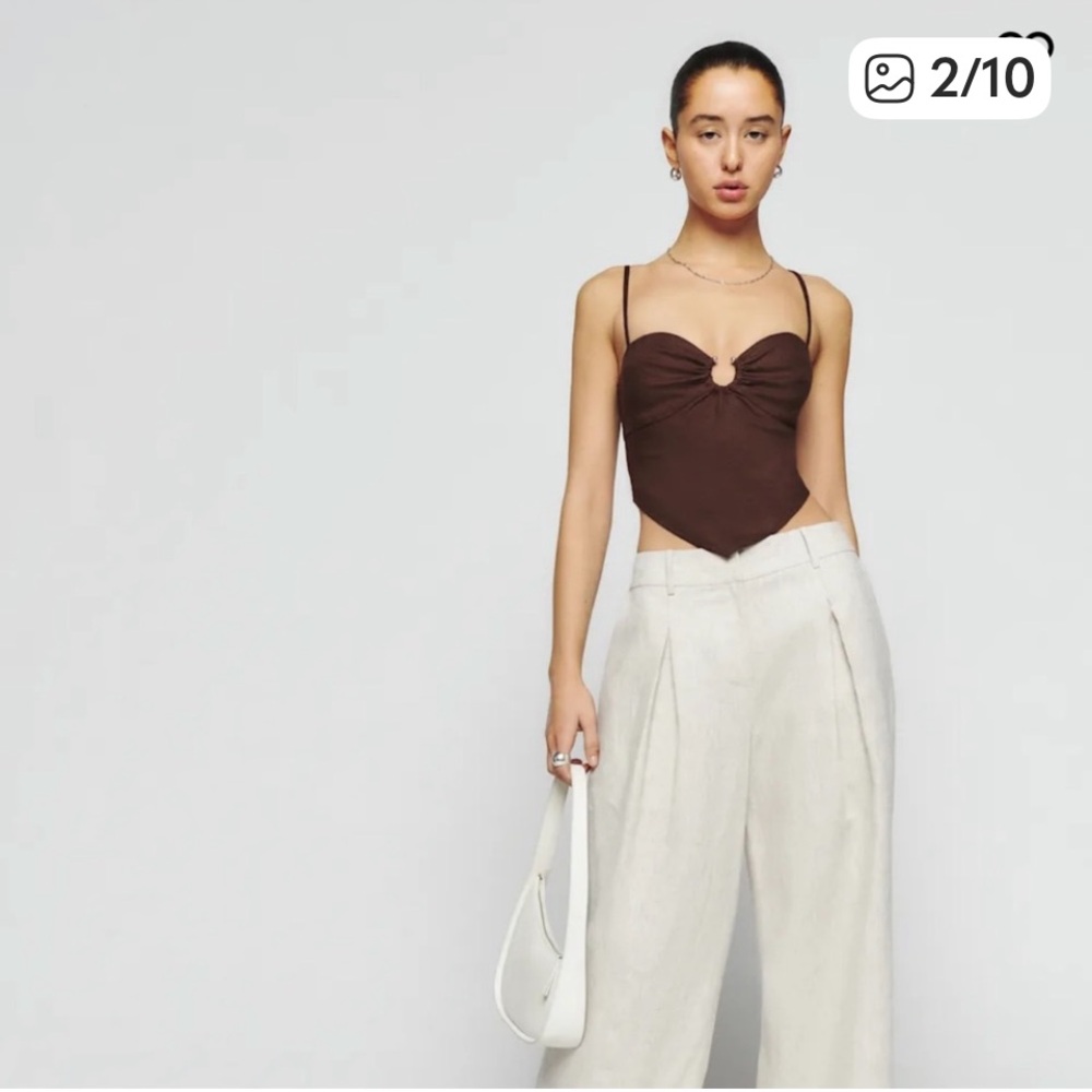 Reformation Sanda Top Chocolate Brown Size 4 - Picture 2 of 8